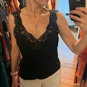 CAMI NYC Leia Jersey Tank w/ Lace, Large